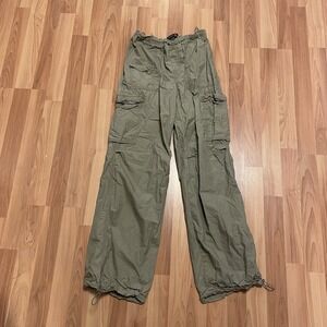 Aeropostale XS Baggy‎ Parachute Pants Olive Green Y2K Baggy Streetwear Beach